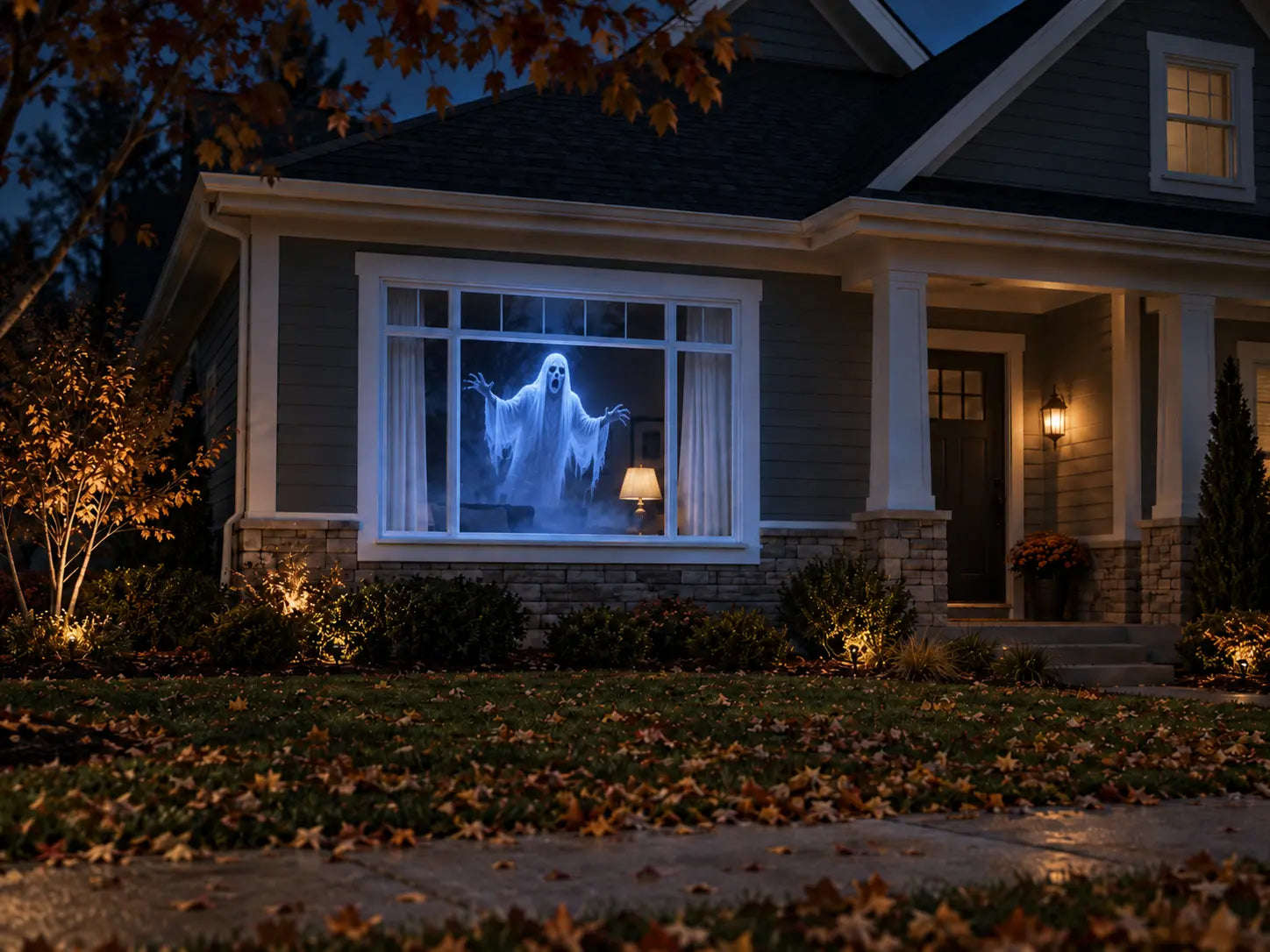Halloween scene on